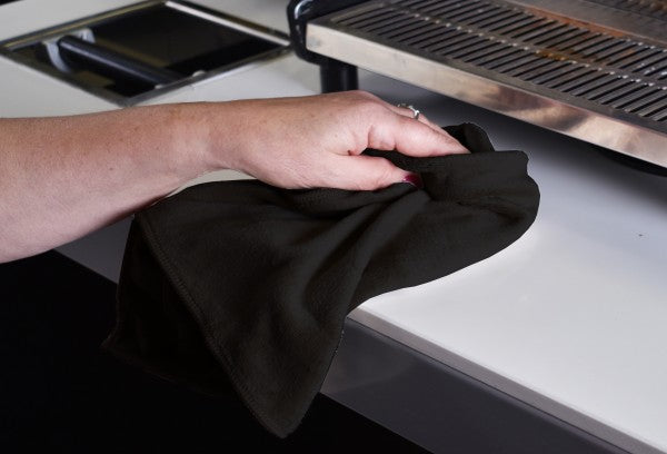 TOWEL BLACK Microfiber 400x400mm - Toalha Barista
